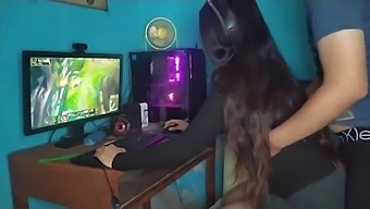 Gabr Reina Gets Her Big Natural Tits Fucked By Her Brother During Lol Game