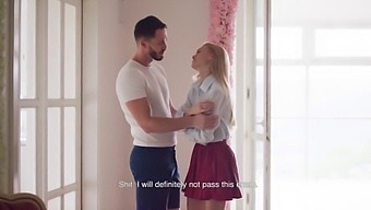 Nancy Receives A Handjob From Her Teacher While Her Boyfriend Waits Outside