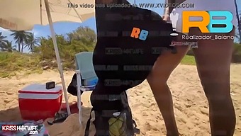 Brasiliansk Regissör Baianos Fru Ansluter Sig Till Honom För Ett Hett Strandmöte Med Kriss Hotwife Och Amatörpar